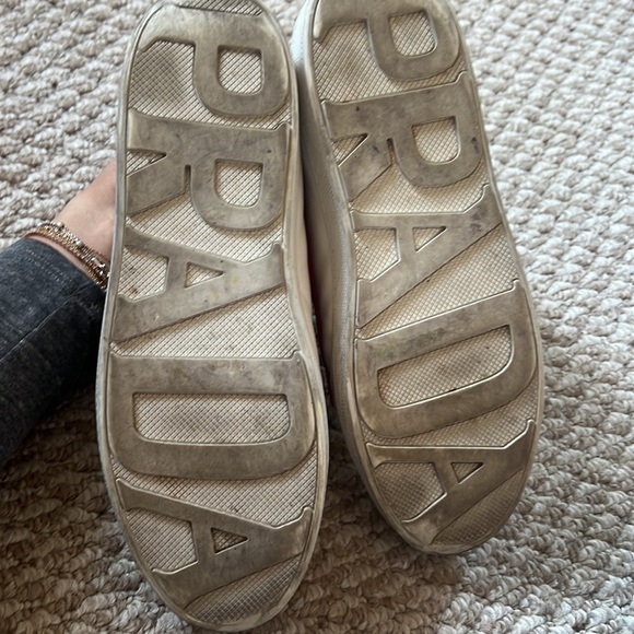 White Prada sneakers with red logo! Size 39 women’s - Picture 6 of 10